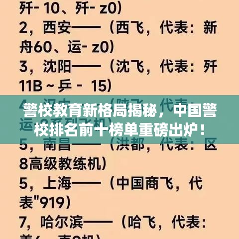 警校教育新格局揭秘，中国警校排名前十榜单重磅出炉！