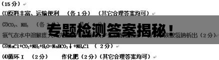 专题检测答案揭秘！