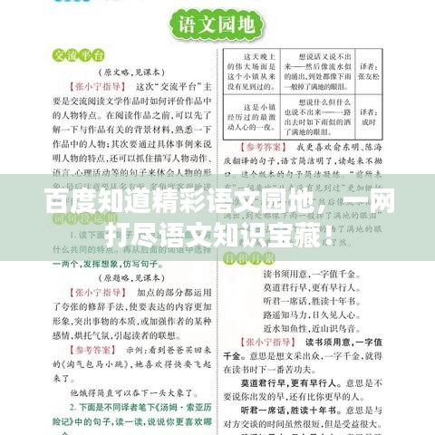 百度知道精彩语文园地，一网打尽语文知识宝藏！
