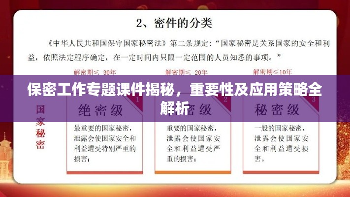 保密工作专题课件揭秘，重要性及应用策略全解析